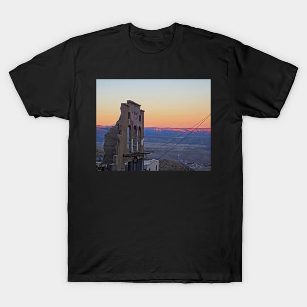 Jerome AZ Ruins Sunset Jerome Arizona T-Shirt by WayneOxfordPh